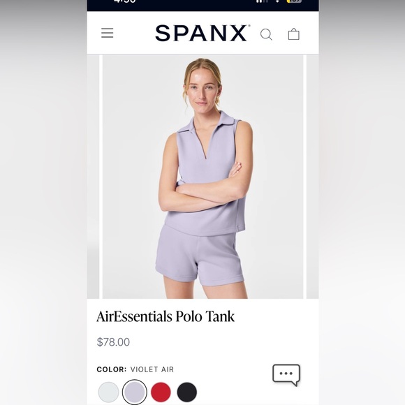 Spanx AirEssentials Polo Tank Purple - Picture 1 of 7